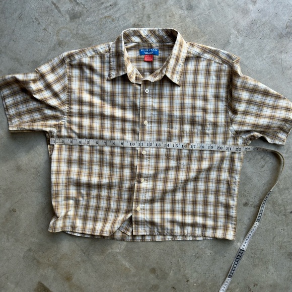 Vintage Cropped Plaid Button Down Shirt - S - Picture 5 of 5